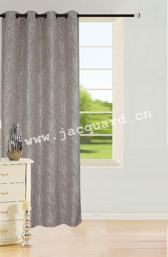 Jacquard Curtain  with  Grommet /Eyelet Curtain for Bed room(2 Panels)