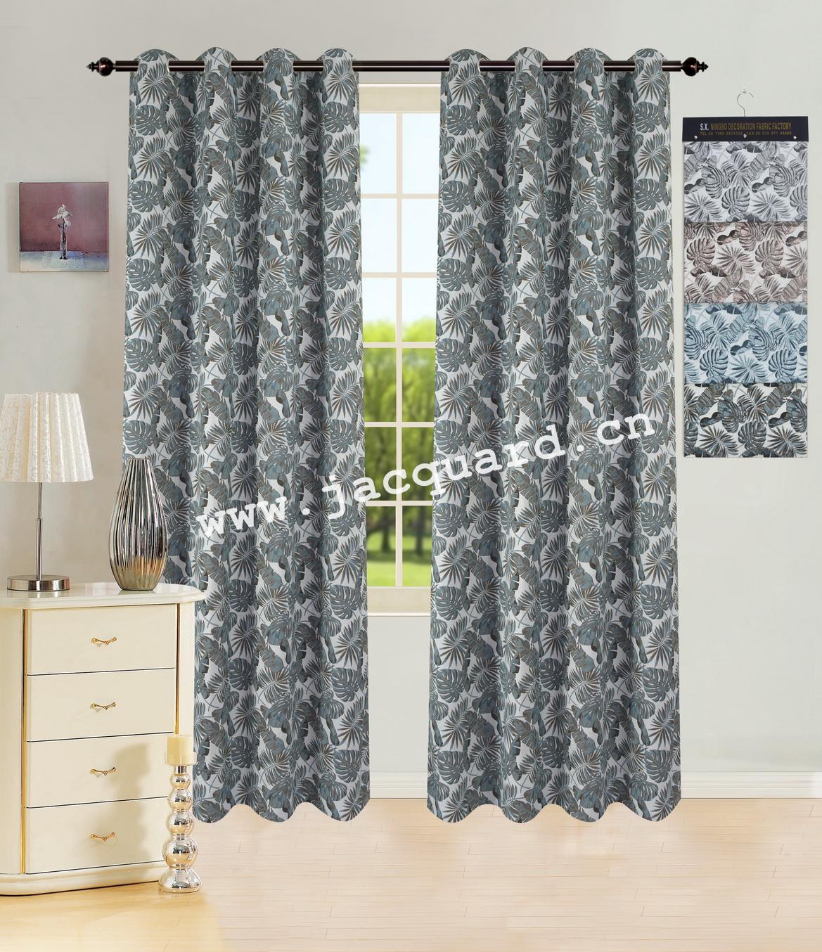 Jacquard Grommet Curtain/Eyelet  Curtain   for Bed Room Living Room(2 Panels)