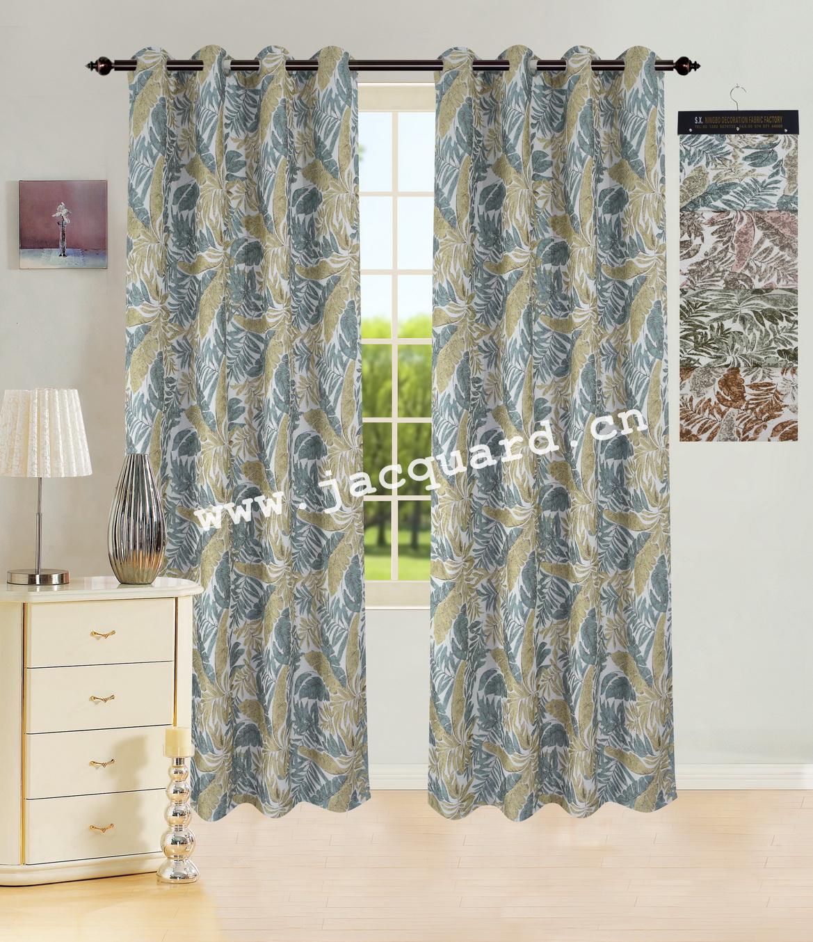 Jacquard Grommet Curtain/Eyelet  Curtain   for Bed Room Living Room(2 Panels)