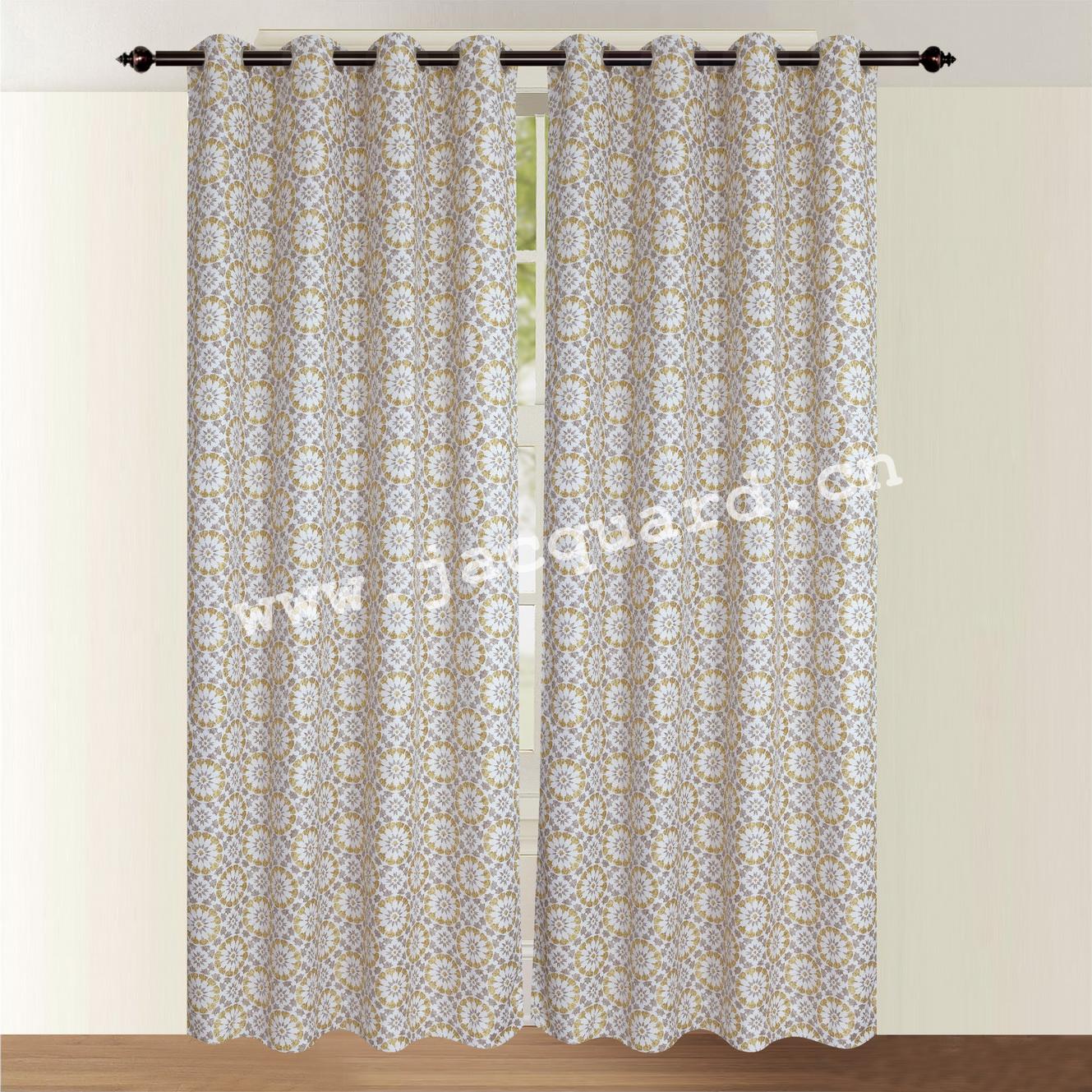 Jacquard Curtain  with  Grommet/Eyelet Curtain for Bed room(2 Panels)