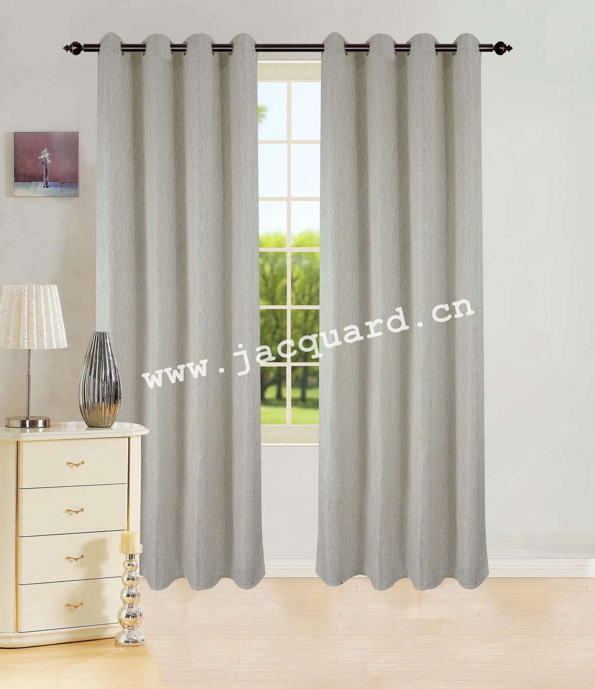 Jacquard Grommet Curtain/Eyelet  Curtain   for Bed Room Living Room(2 Panels)