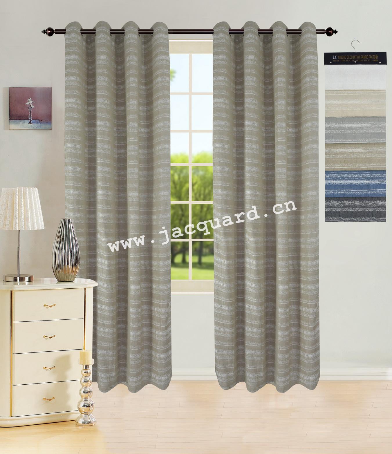 Modern Simple Style Jacquard Curtian Grommet Curtian for Bed Room Living Room (2 panels)