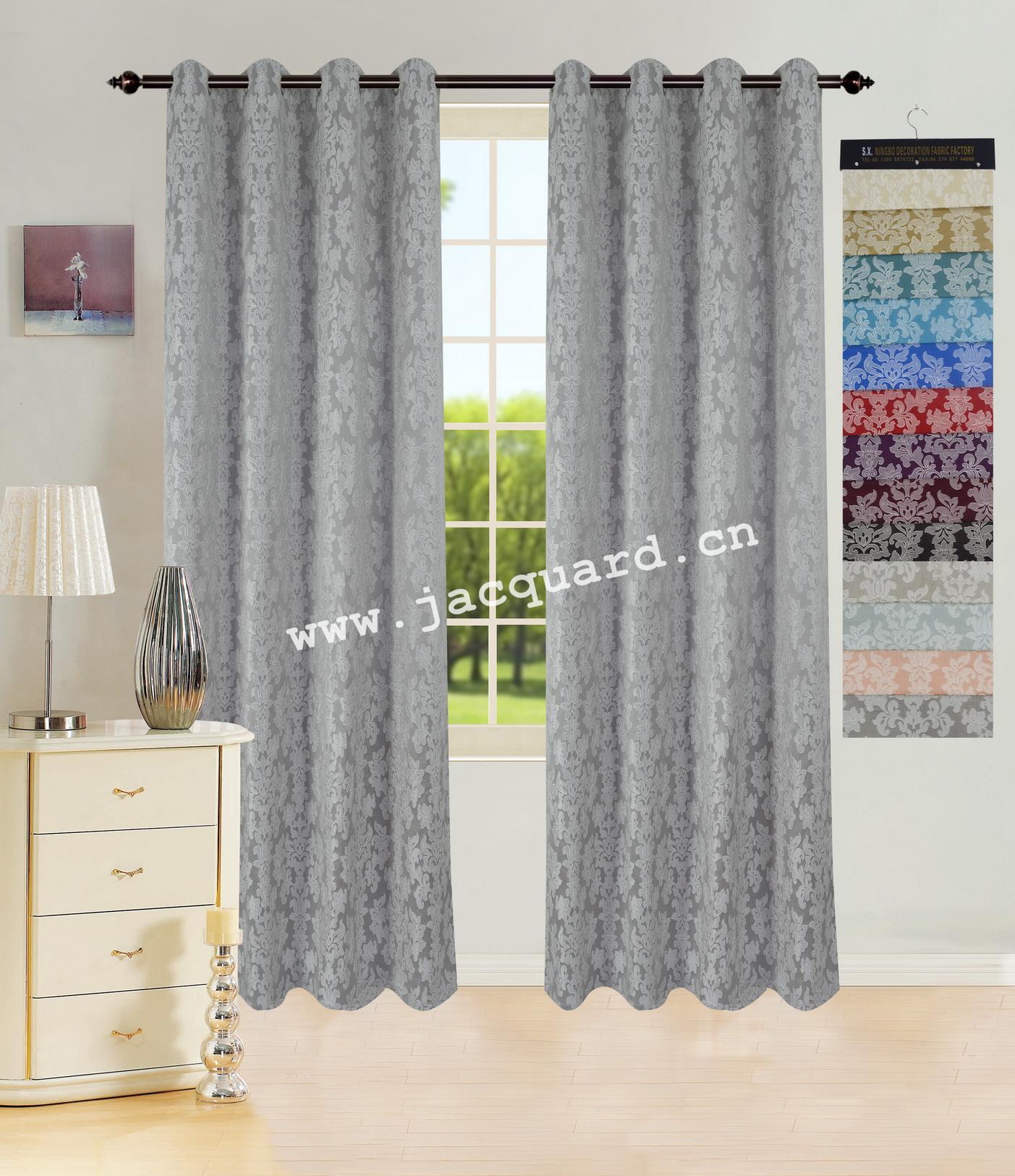 European style Jacquard Grommet Curtain for Bed Room Living Room(2 panels)
