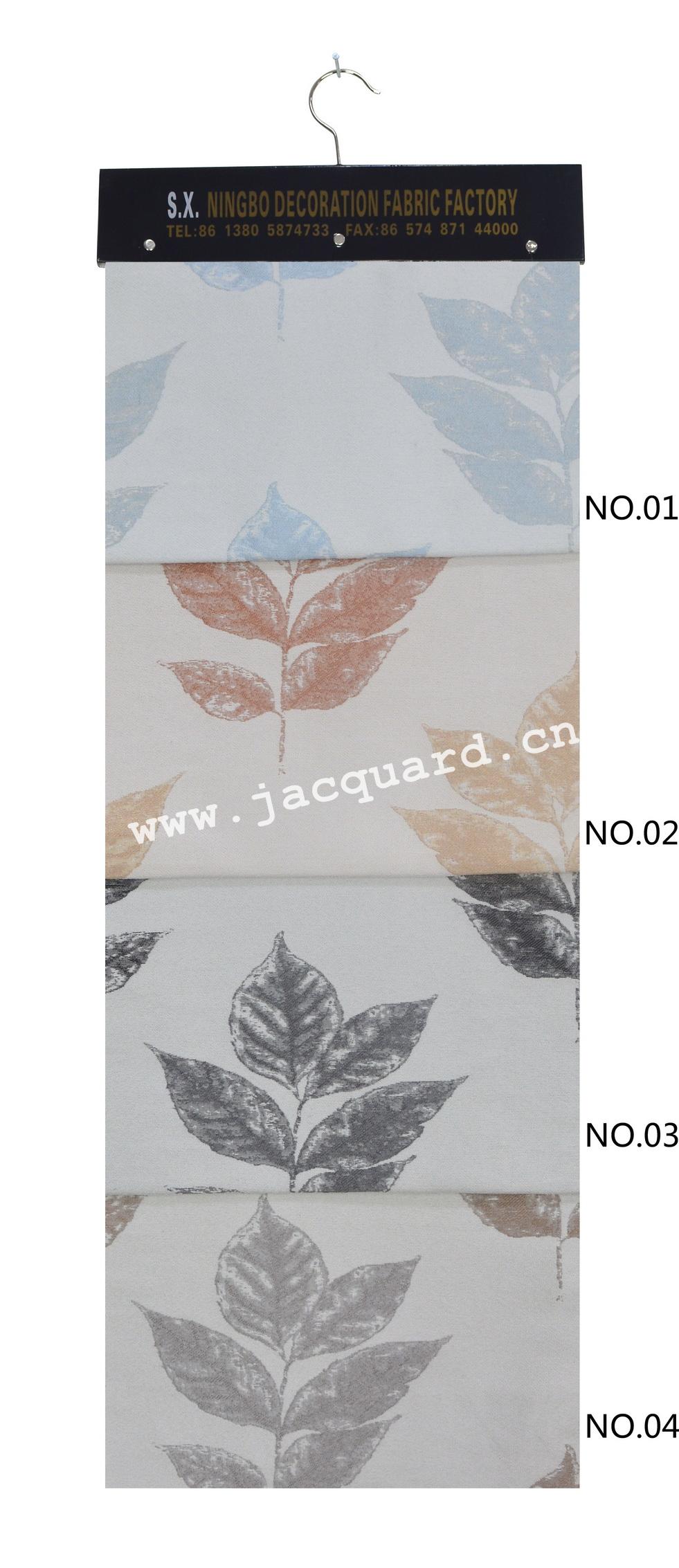 Leaves design Jacquard Curtain Grommet Curtain for Bed room Living Room