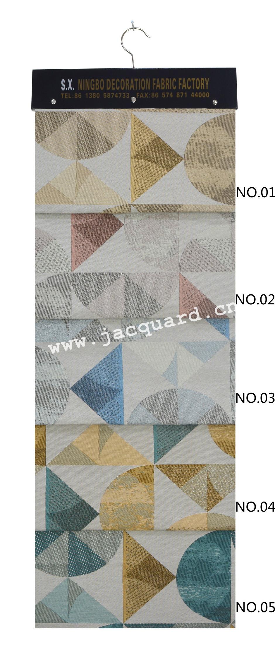 Geometric design Jacquard Grommet Curtain for Bed Room Living Room (2 panels)