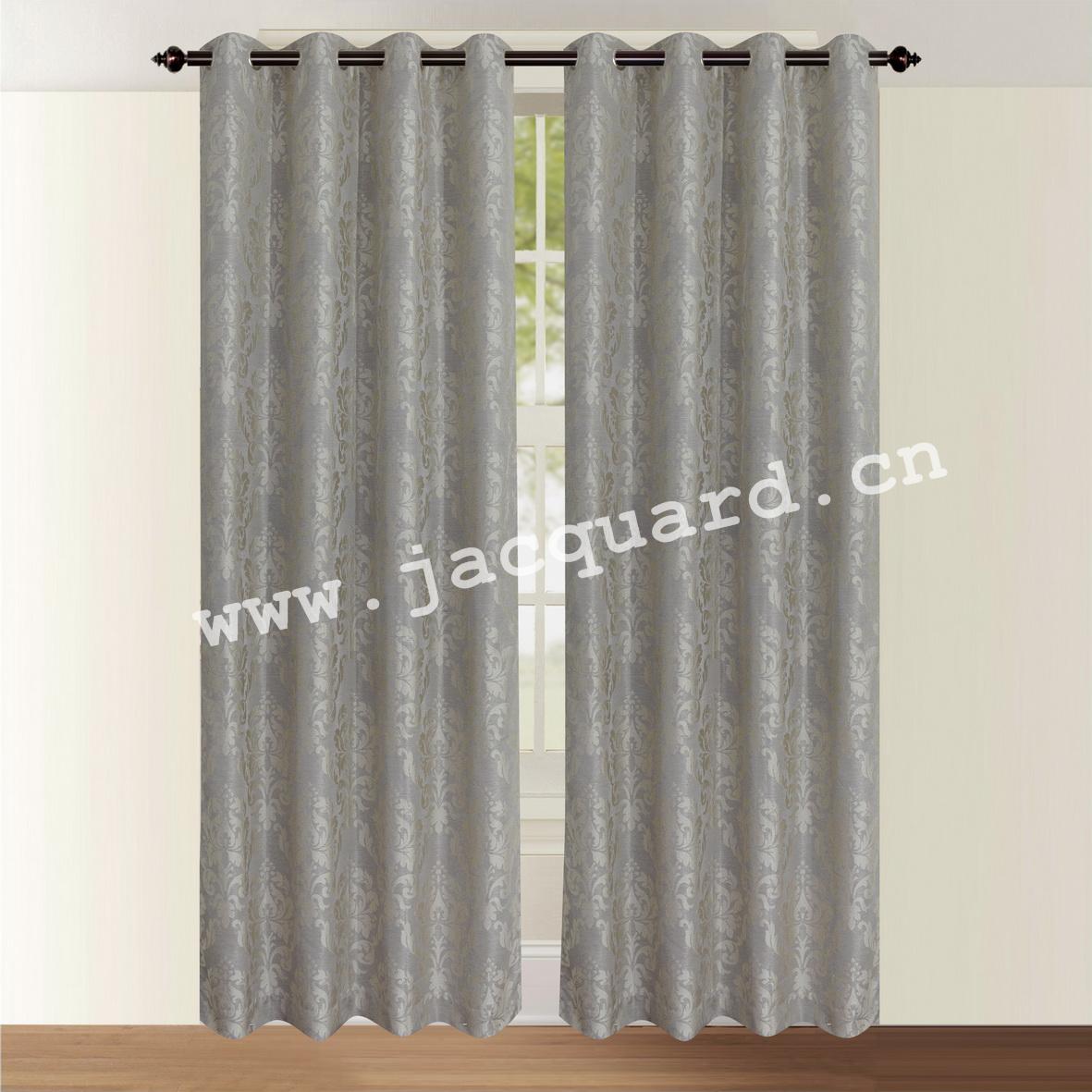 Jacquard Curtain  with  Grommet/Eyelet Curtain for Bed room(2 Panels)