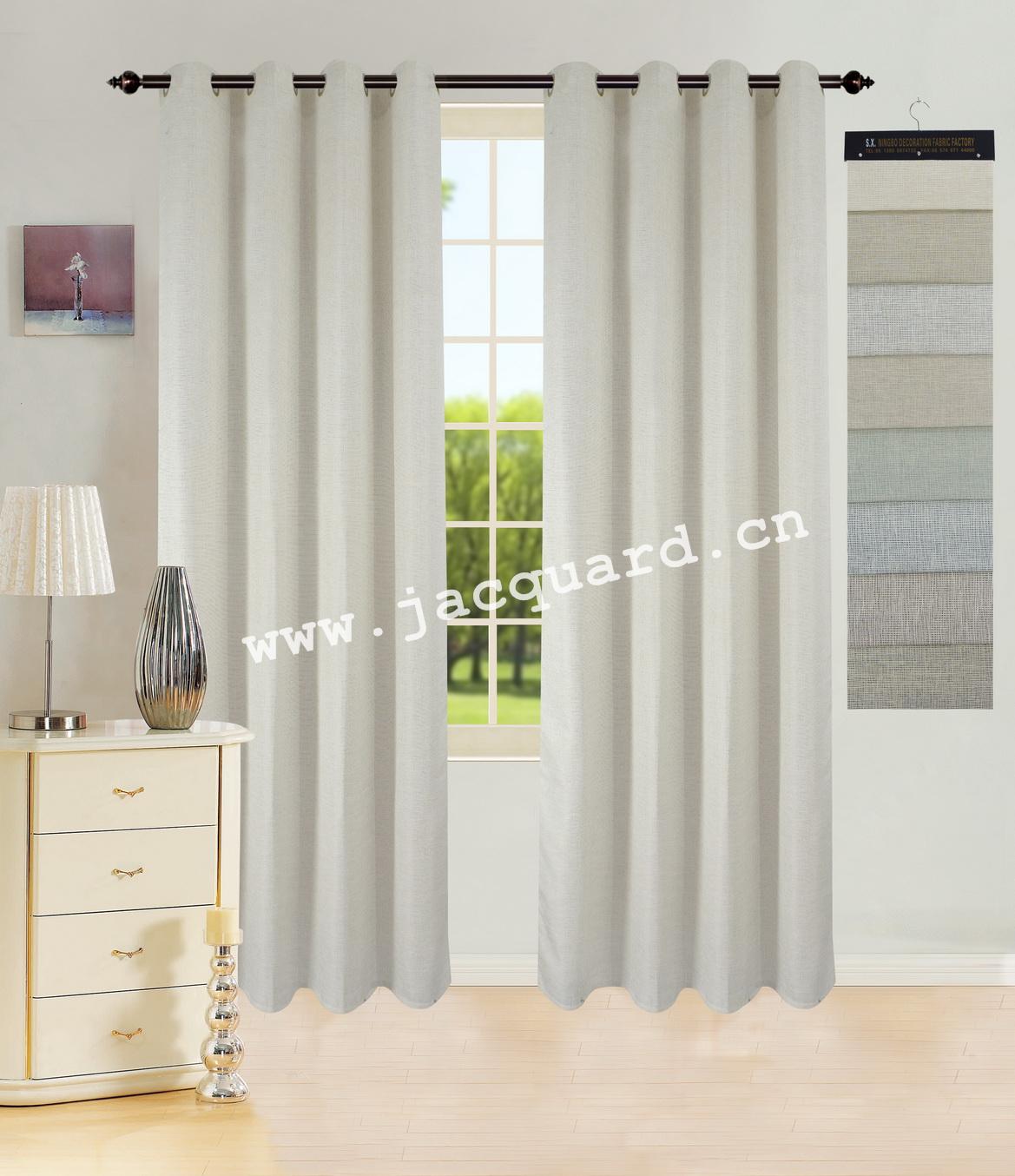 Jacquard Grommet Curtain/Eyelet  Curtain   for Bed Room Living Room(2 Panels)