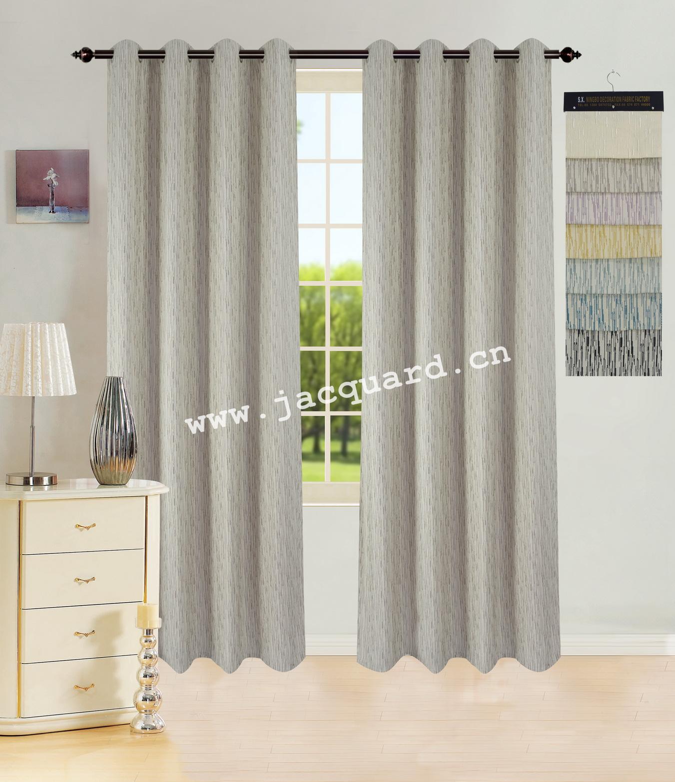 Modern Simple Style Jacquard Curtian Grommet Curtian for Bed Room Living Room (2 panels)