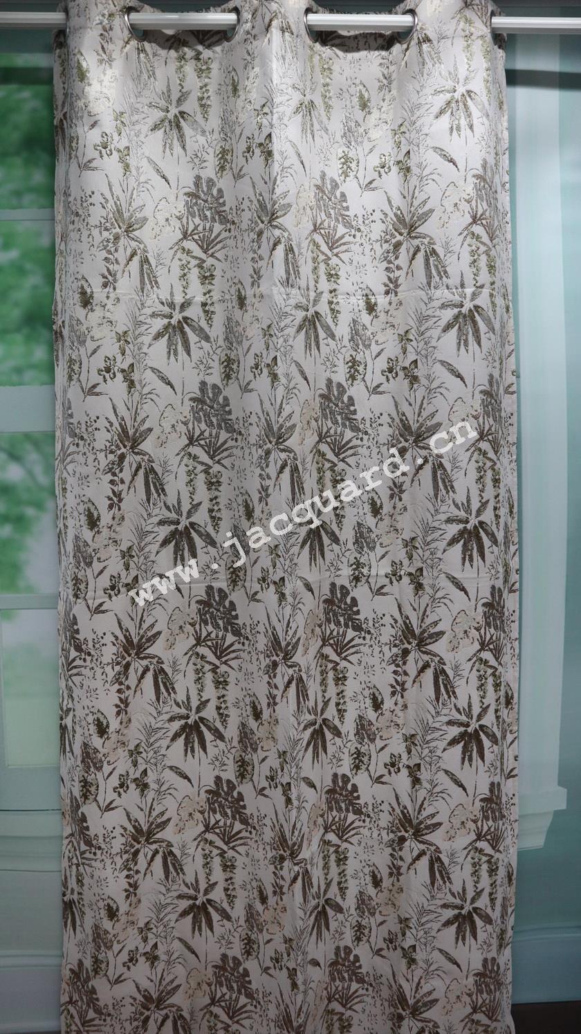 Jacquard Gromment Curtain /Eyelet Curtain for Bed room Living Room(2 Panels)