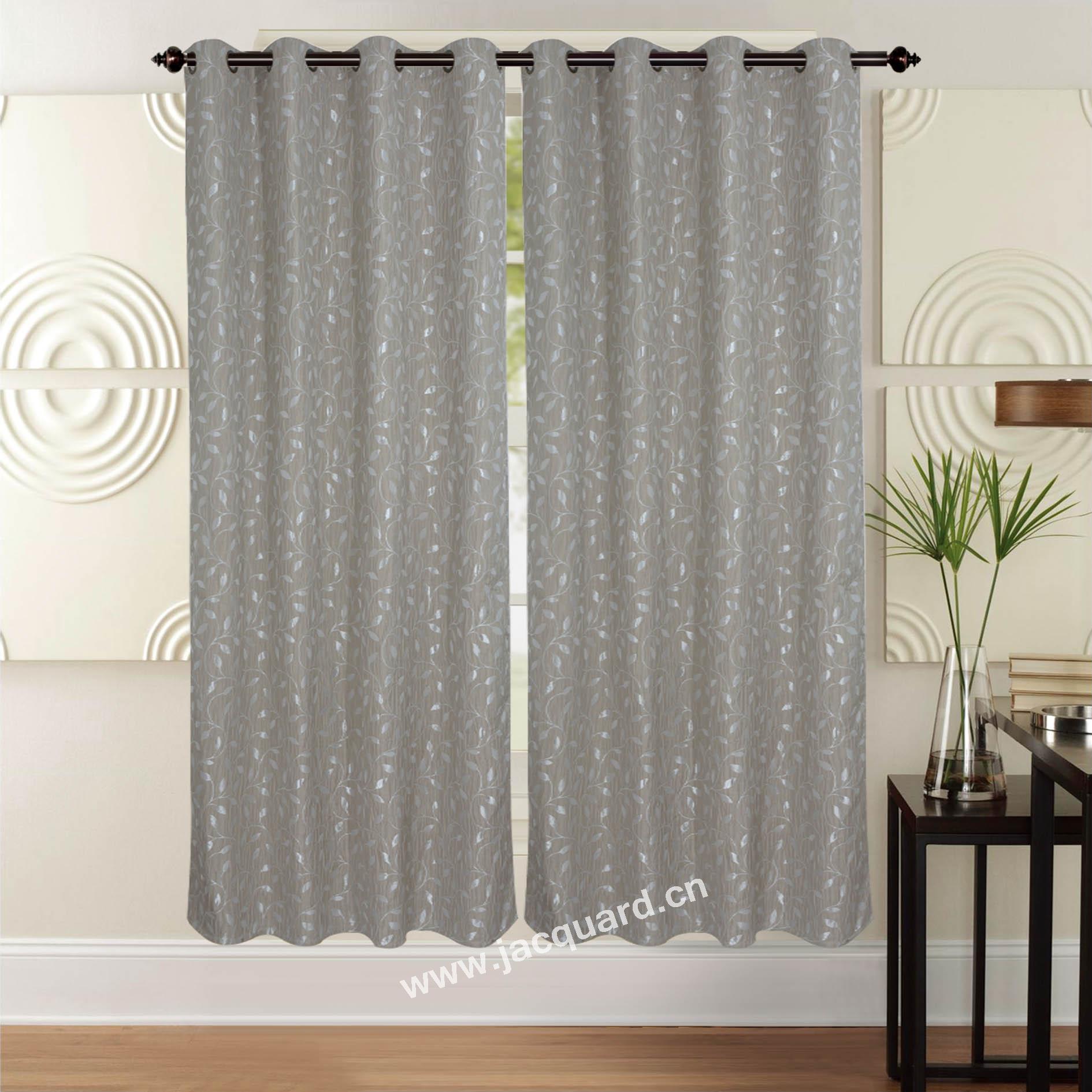 Jacquard Gromment Curtain/Eyelet  Curtain   for Bed Room Living Room